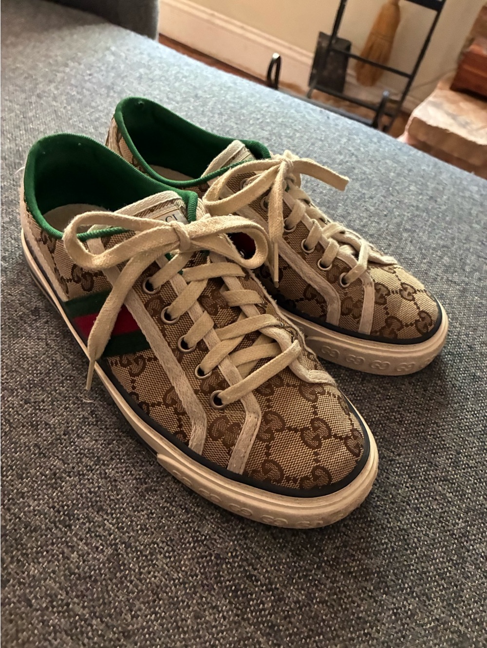 Gucci Beige GG 1977 Canvas Sneakers
